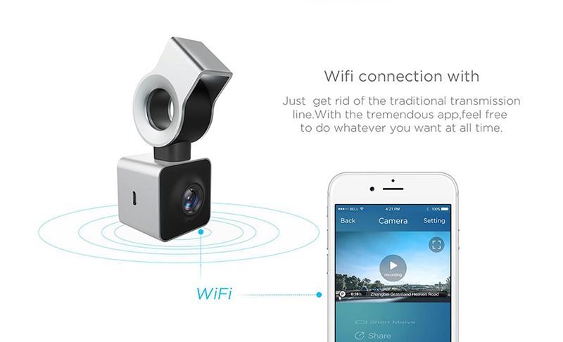 AutoBot G NTK96658 Sony IMX323 1.5 Inches LCD Car DVR FHD 1080P Wifi 142 Degrees Wide Angle Dashcam G-Sensor Night Vision Car Video Recorder - Silver