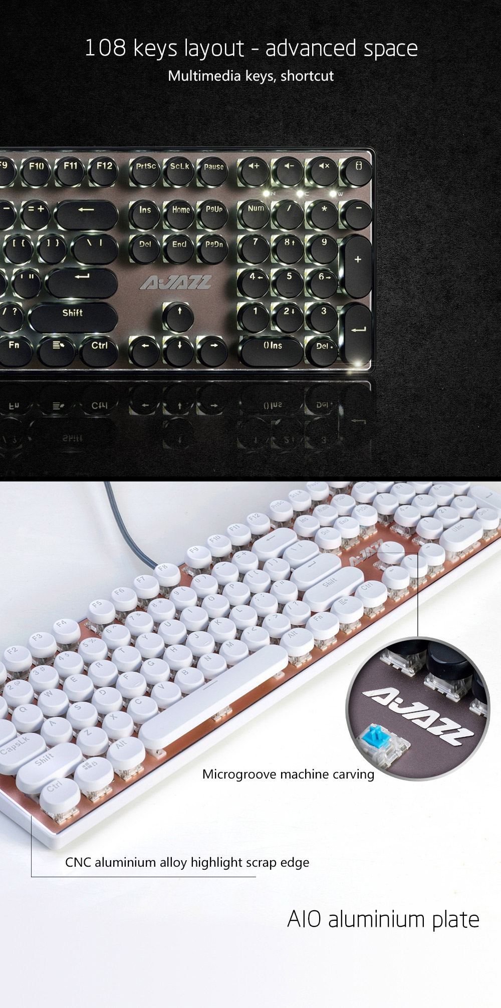 Ajazz Wired Mechanical Keyboard Black