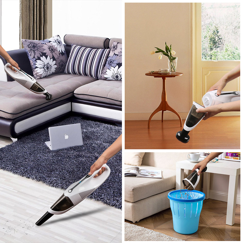 Mini Hand-held Dust Collector Protable Dust Duster Vaccuum Home Aspirator -White