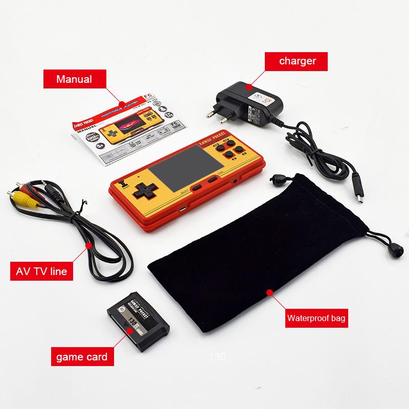 Portable Handheld Game Player Built in 638 Classic Games 8 Bit Retro Video Game Console Support AV Output - Red