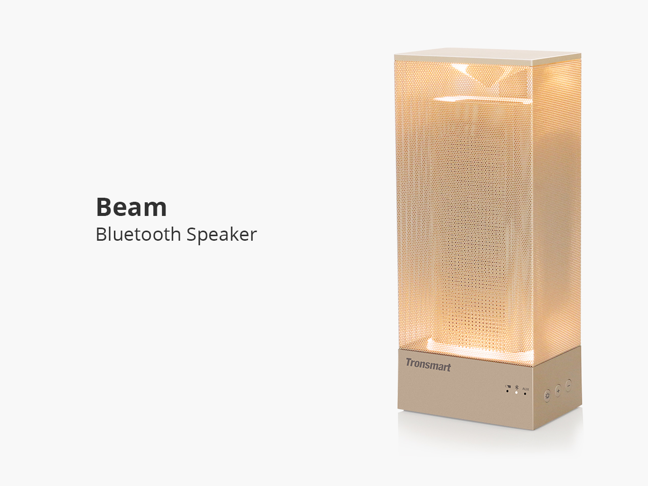 Tronsmart Beam 15W Wireless Bluetooth Speaker Solid Mesh Speaker with Deep Bass Mood Lights - Gold