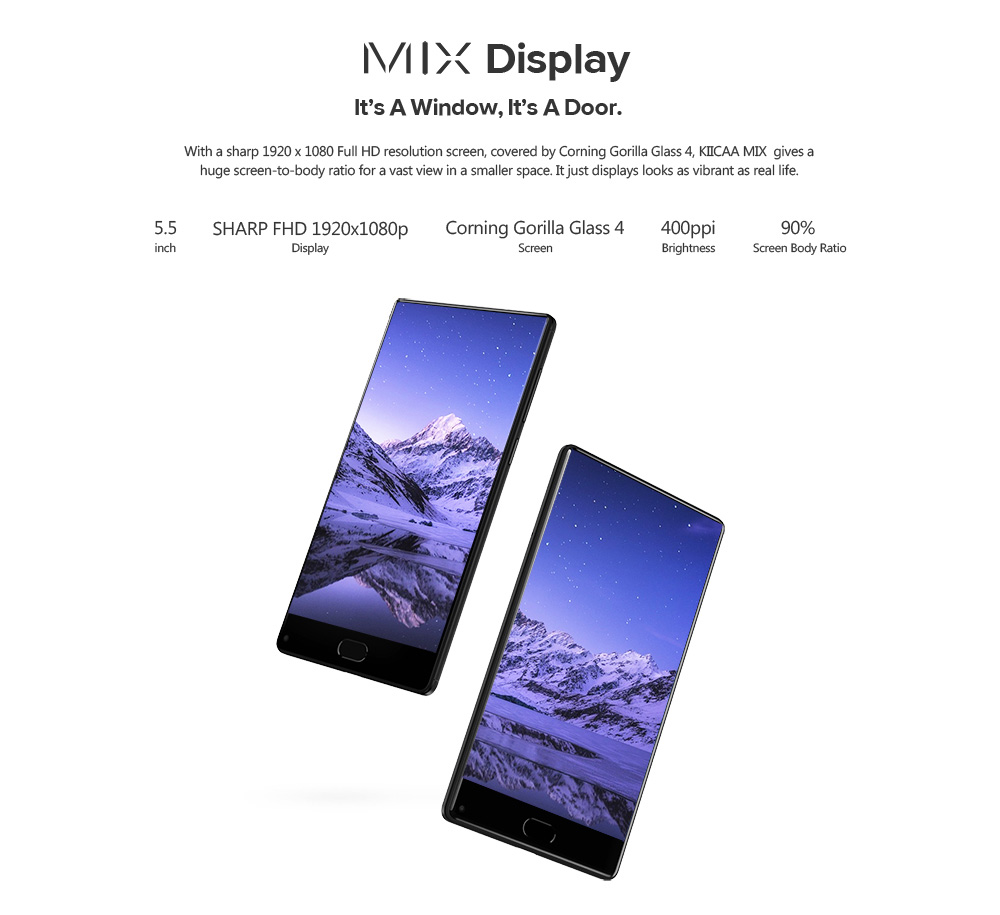 [HK Stock]Leagoo KIICAA MIX 5.5 Inch FHD Smartphone 3GB 32GB MT6750T Octa Core Dual Rear camera Android 7.0 Touch ID Type -C - Black