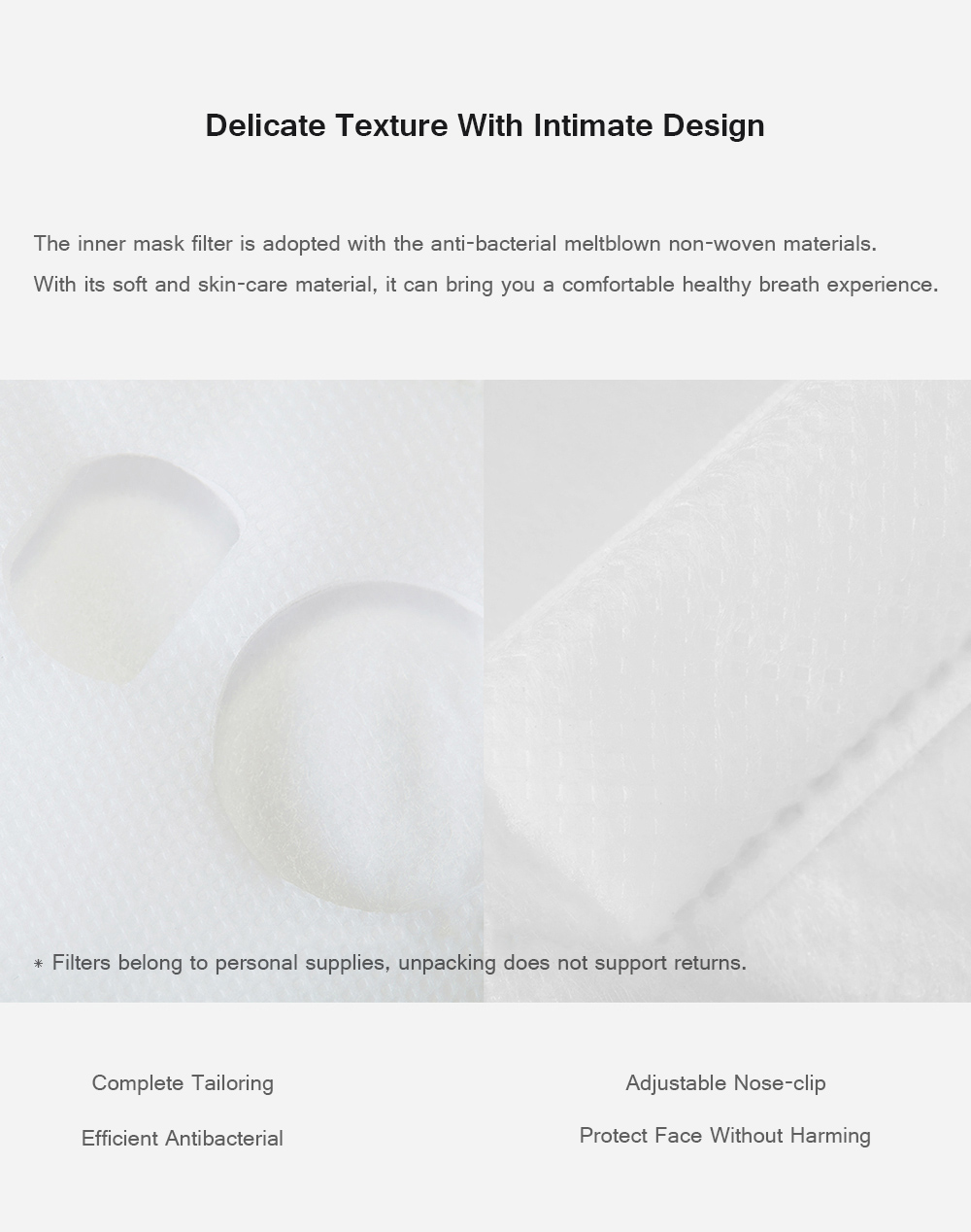 Xiaomi Mijia Purely Replacing Filters Kit For Xiaomi Mijia Purely Breathing Mask - White