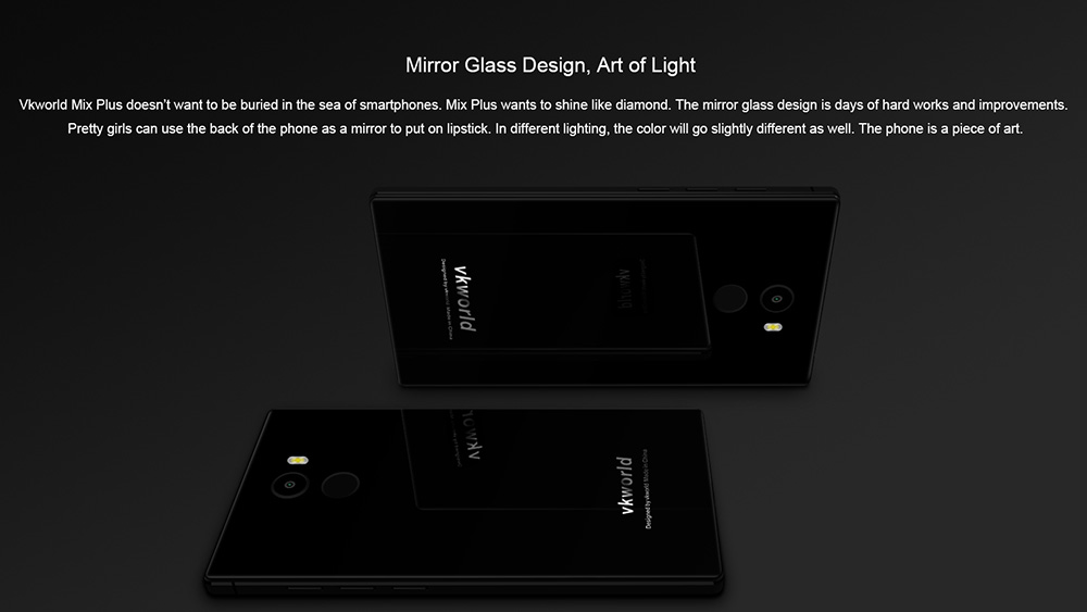 vkworld Mix Plus 5.5 Inch Smartphone Bezel-less Screen 3GB 32GB MT6737 Quad Core 13.0MP+8.0MP Cam Android 7.0 Touch ID AAC Speaker - Blue