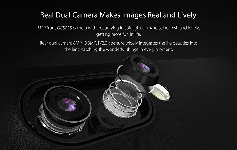 [HK Stock]Blackview A7 Pro 5.0 Inch Smartphone HD Screen Dual Rear Camera 2GB 16GB MT6737 Quad Core Android 7.0 Touch ID - Gold
