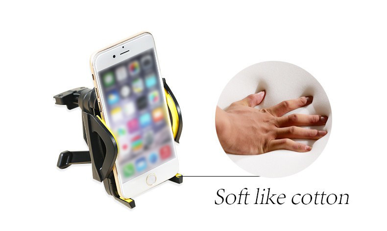 Remax RM-03 Car Mount Holder Stand Universal Air Vent Mobile Phone Holders Stands Bracket 360 Degrees Rotation - Black + Yellow