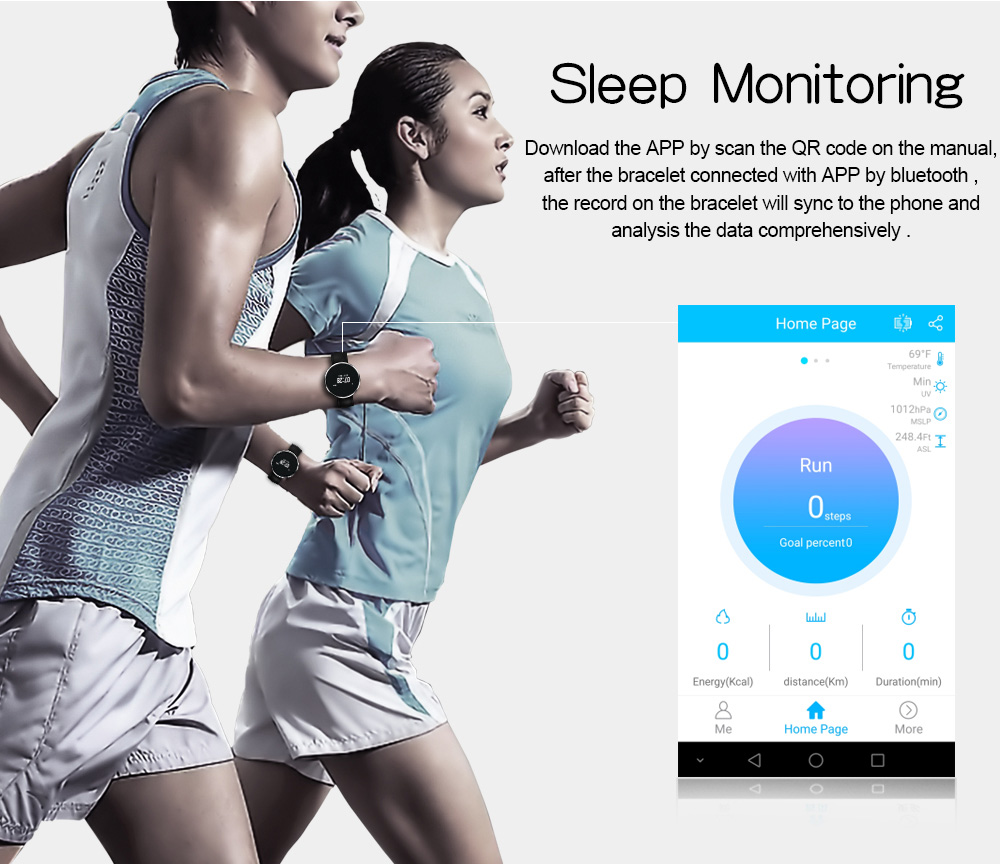 CF006 Smartwatch  0.96" OLED Display Bluetooth Heart Rate Blood Pressure Monitor Pedometer Compatible with iOS Android - Metal Black