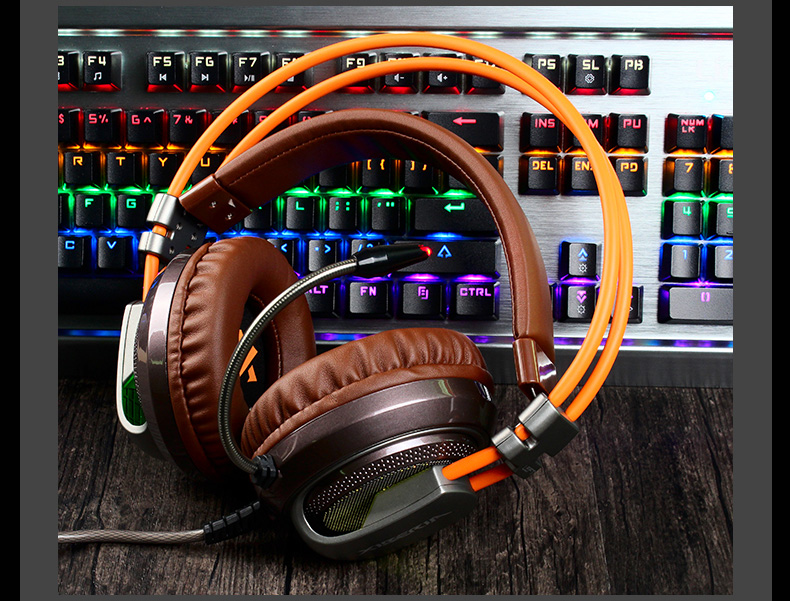 XIBERIA V10D Gaming Headset with Mic Volume Control for PC PS4 Xbox One - Gold