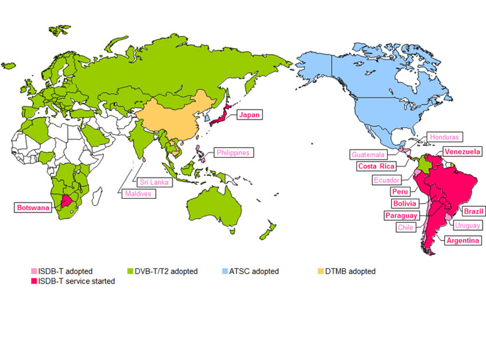 Countries t. ATSC — американский стандарт цифрового телевидения.. Стандарт DTMB.