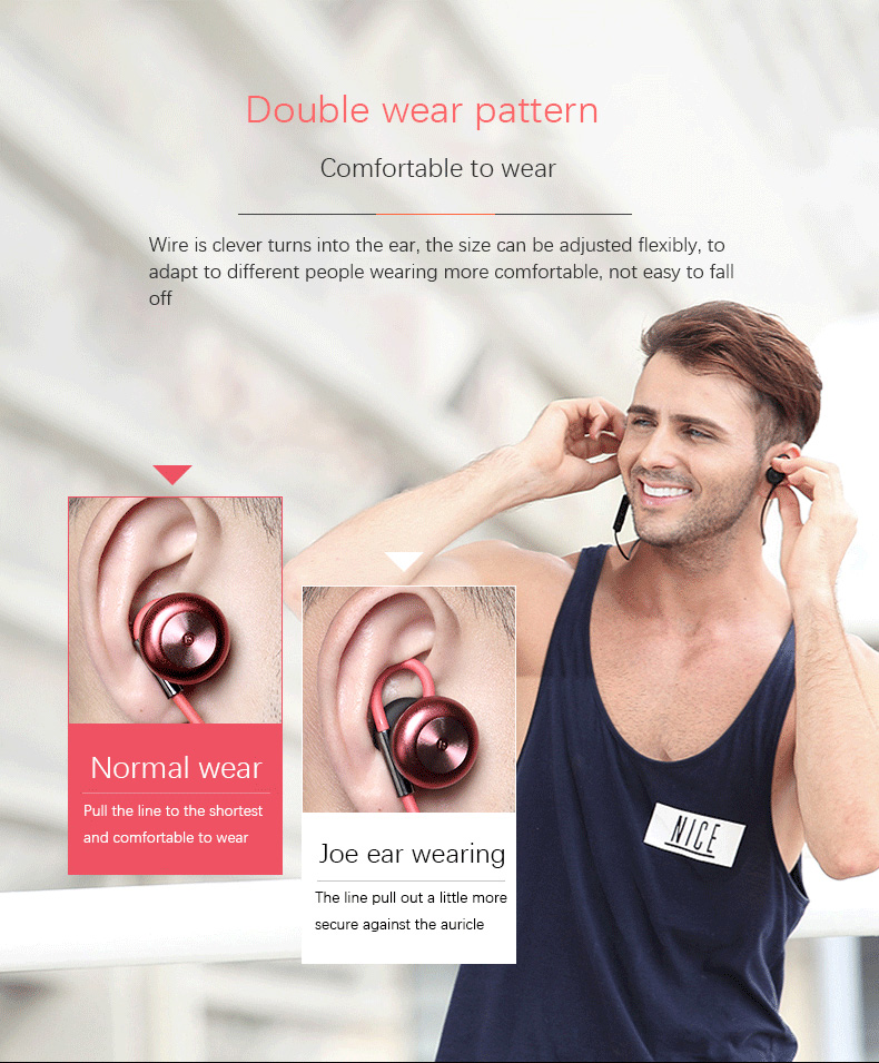 X9 Wireless Bluetooth Headphones with Mic IPX4 Magnetic Hi-Fi Stereo Sound Quality - Red