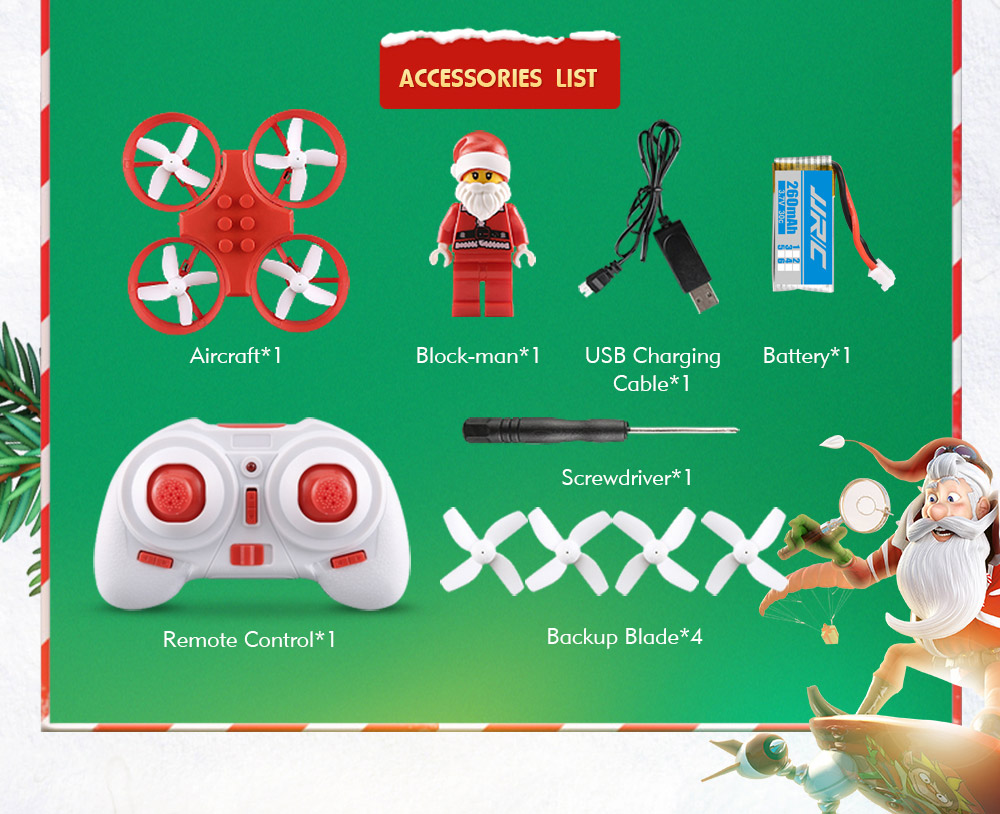 JJRC H67 Flying Santa Claus 2.4G 4CH 6-Axis Headless Mode Toy Brick RC Quadcopter RTF - Red