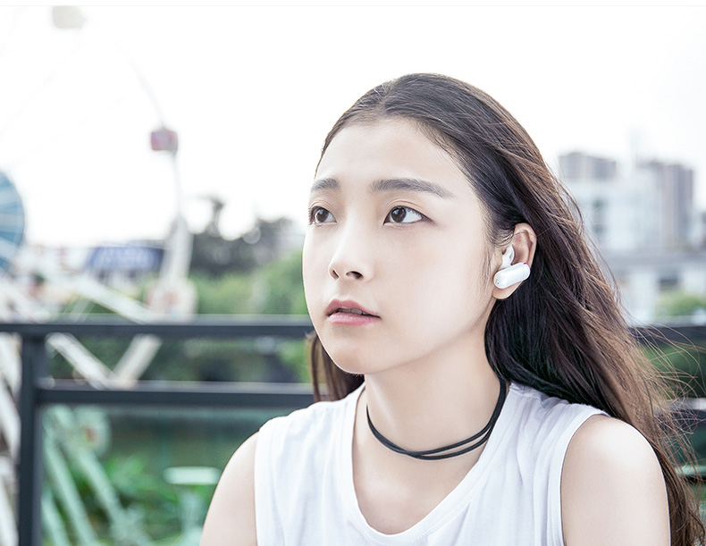 QCY Q12 Wireless Bluetooth Mini Headphone with Mic Noise Cancelling - Black