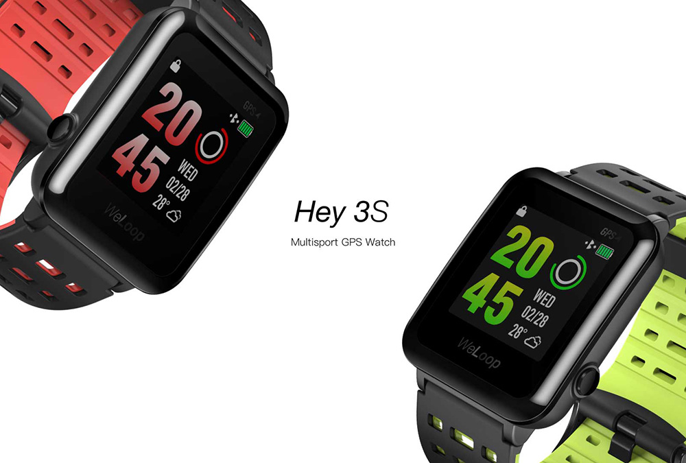 WeLoop Hey S3 1.28 Memory LCD Sports Smart Watch GPS+AGPS 50 meters Water Resistance Bluetooth 4.0 Heart Rate Sensor