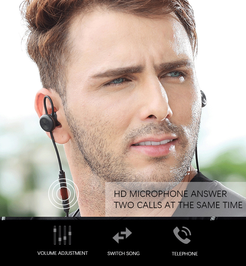 X9 Wireless Bluetooth Headphones with Mic IPX4 Magnetic Hi-Fi Stereo Sound Quality - Red