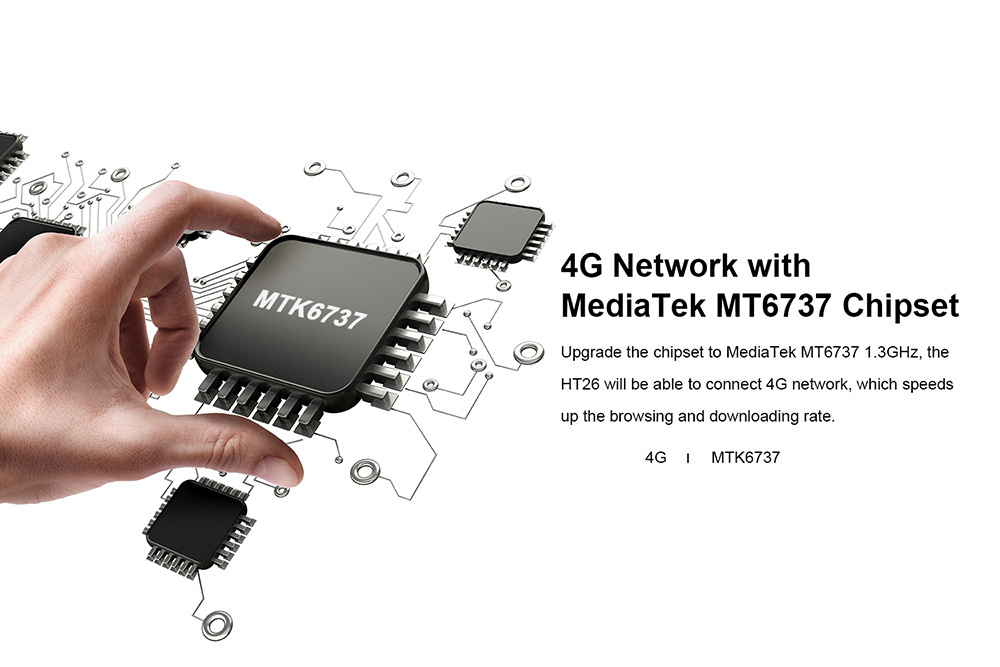 [HK Stock]HOMTOM HT26 4.5 Inch Smartphone MT6737 Quad Core 8GB ROM 5.0MP Android 7.0 OTG Fast Charge - Blue