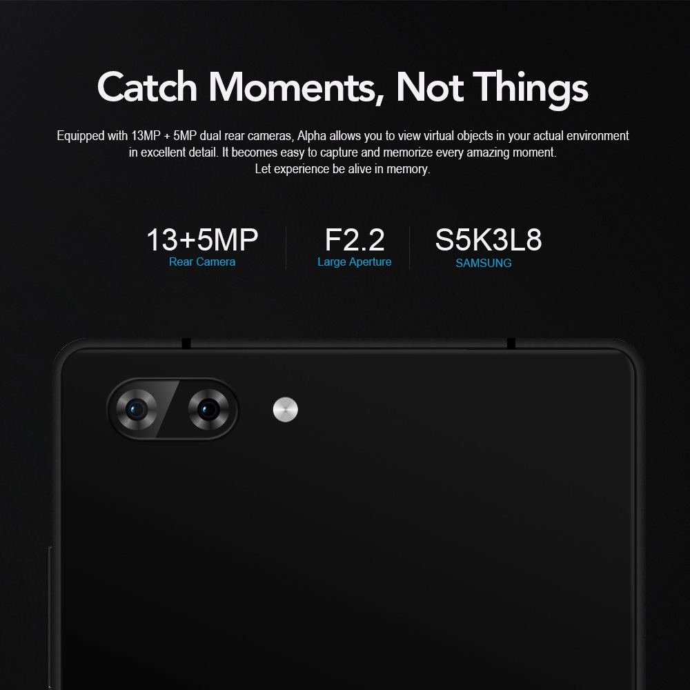 MAZE ALPHA 6.0 Inch 4G LTE Smartphone FHD 6GB 64GB Dual Rear Camera Helio P25 Octa Core 13.0MP Touch ID - Black