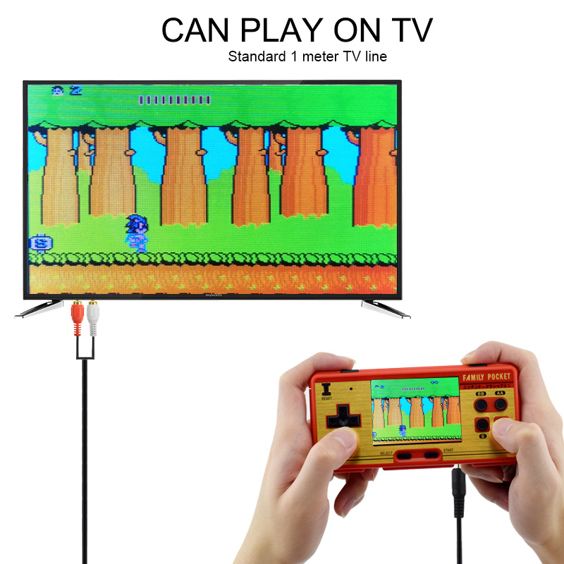 Portable Handheld Game Player Built in 638 Classic Games 8 Bit Retro Video Game Console Support AV Output - Red