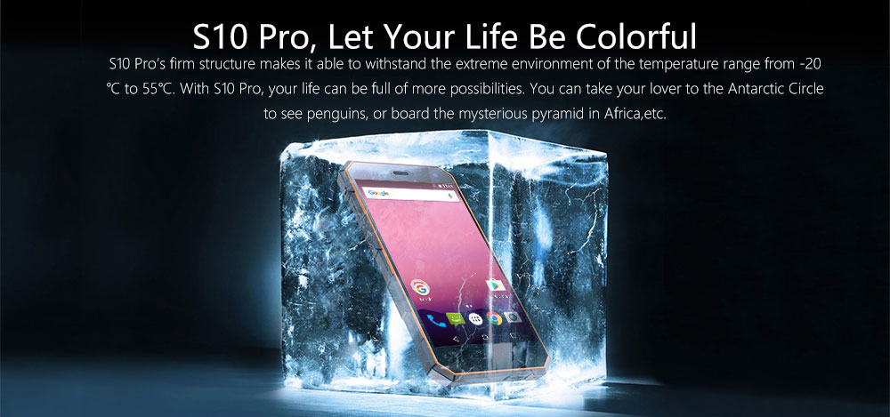 [HK Stock]NOMU S10 Pro 5.0 Inch IP68+ Waterproof 4G LTE Smartphone 3GB 32GB MTK6737T Quad Core 8.0MP Cam Android 7.0 5000mAh - Black