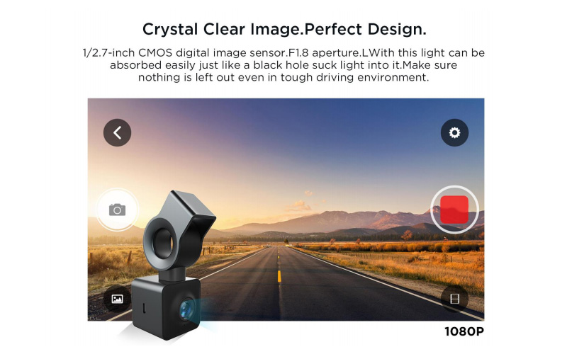 AutoBot C AIT8328P OV2710 Car DVR 1080P 30FPS Full HD Wifi Dash Cam 157 Degrees Wide Angle G-Sensor WDR Night Vision Car Video Recorder - Grey