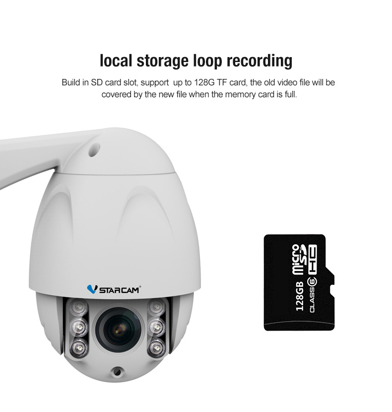 Vstarcam C34S-X4 1080P IR Optical 4X Zoom Wireless IP66 Outdoor PTZ Dome Camera 