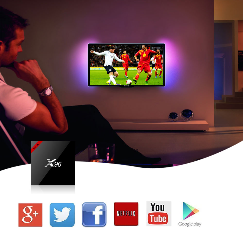 X96 Android 7.1.2 KODI 17.3 2GB/16GB Amlogic S905W TV BOX with IR Receiver WIFI LAN HDMI - Black
