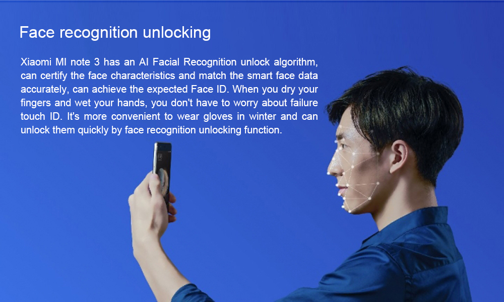 Xiaomi Mi Note 3 5.5 Inch  4G LTE Smartphone Dual 12.0MP Rear Cam + 16.0MP Front Cam 6GB 128GB Snapdragon 660 Android 7.1 NFC QC3.0 Four-sided Curved Glass Body - Black