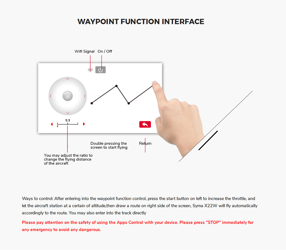 SYMA X15W 480P WIFI FPV With HD Camera Altitude Hold Mode 2.4G 6Aixs RC Quadcopter RTF - White and Black