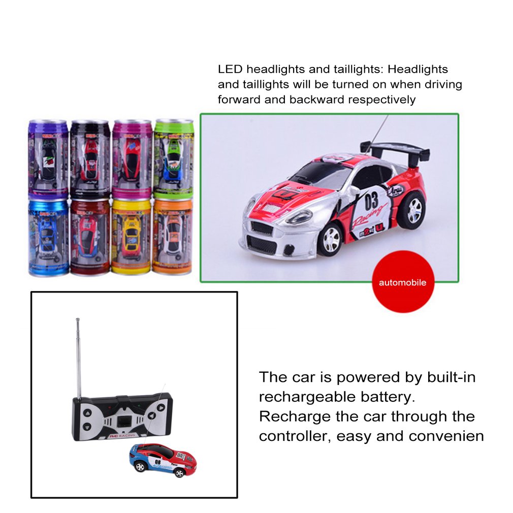 Coke Can Mini Racing Car RC Radio Remote Control