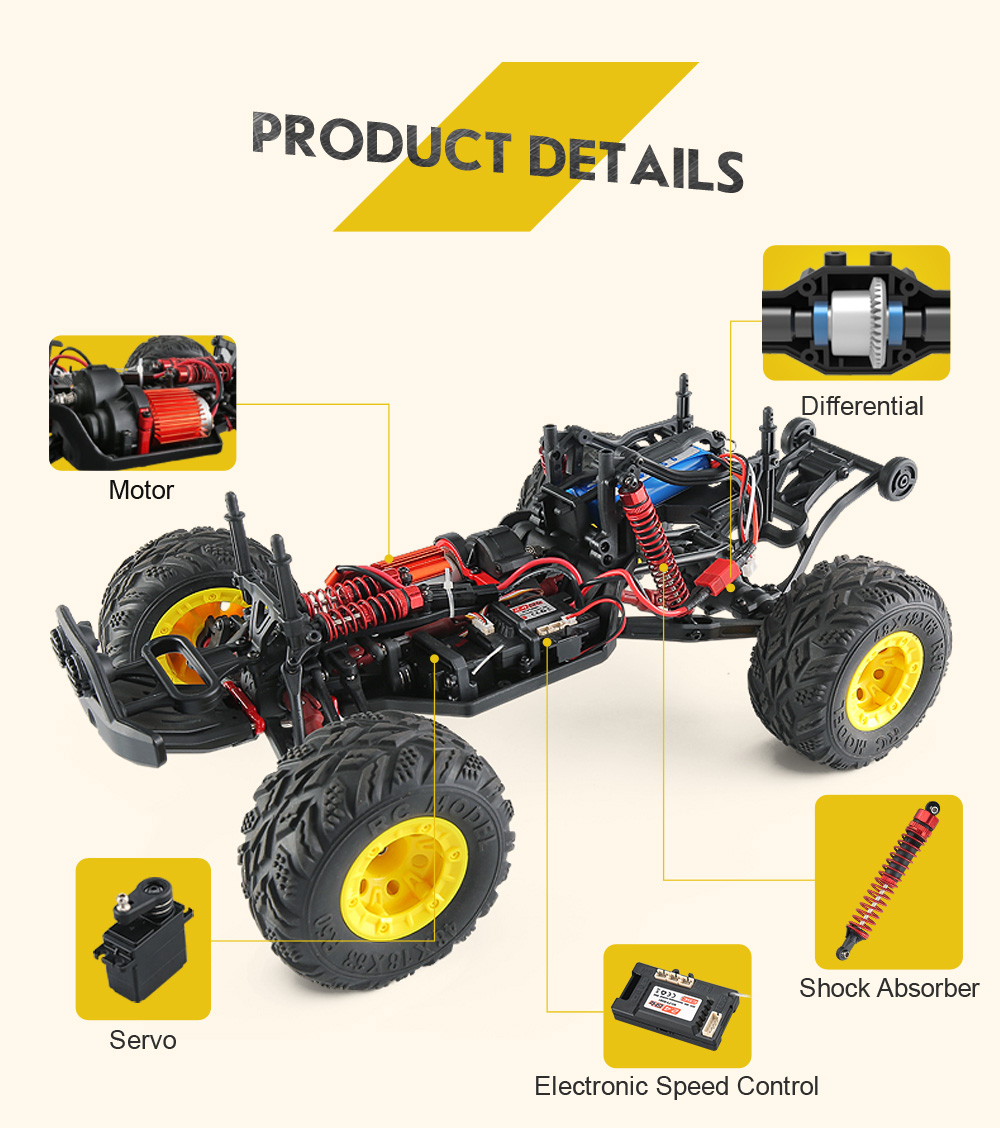 JJRC Q40 Mad Man 1:12 Full Scale 2.4G 4WD Short-course Truck RC Car RTR