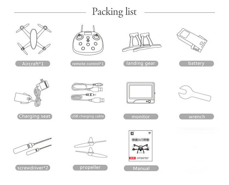 Cheerson CX-23 5.8G FPV GPS OSD Brushless RC Quadcopter With HD 720P Camera RTF - Black