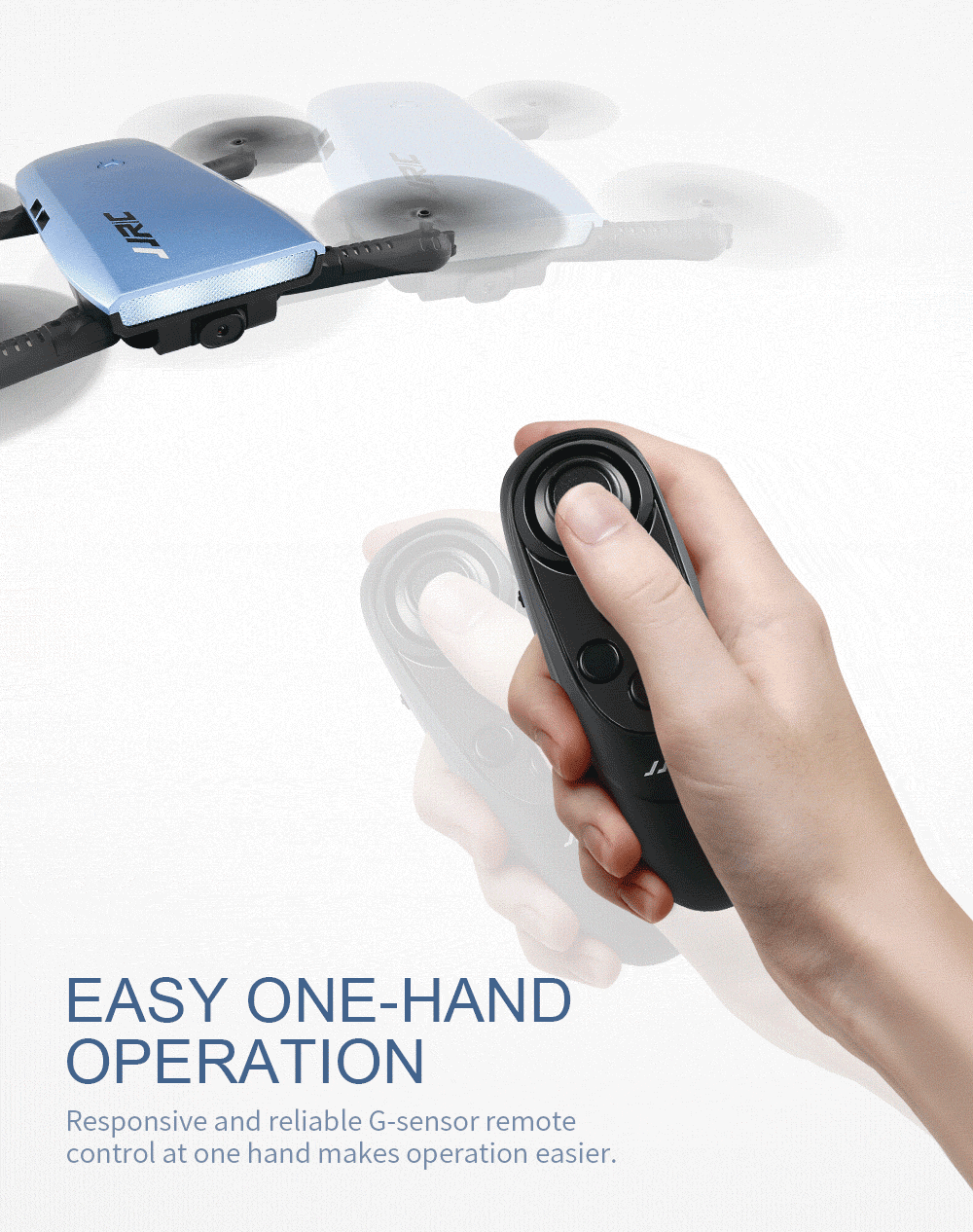 JJRC H47 ELFIE Plus 720P WIFI FPV Foldable Selfie Drone With Gravity Sensor Control Altitude Hold Mode RTF - Blue