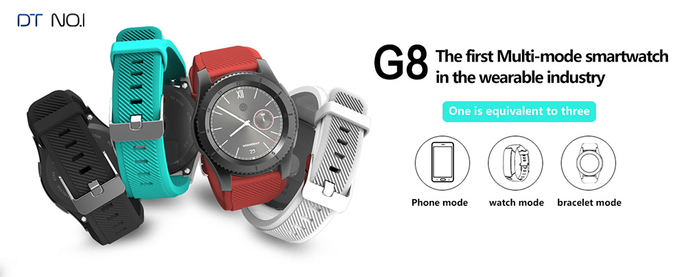 No.1 G8 Smart Watch Phone MTK2502 Bluetooth 4.0 SIM Card Call Message Reminder Heart Rate Monitor Compatible with Android IOS - Black