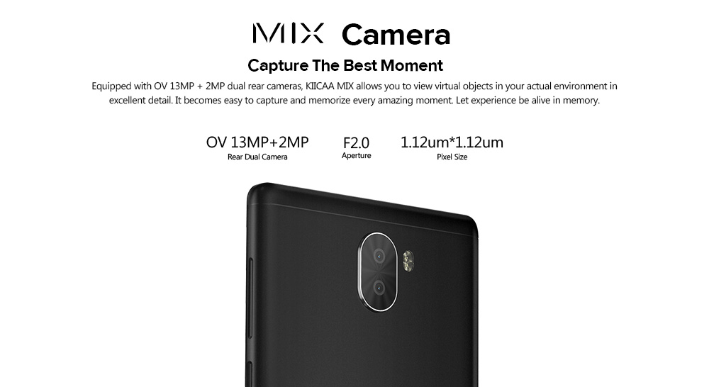 [HK Stock]Leagoo KIICAA MIX 5.5 Inch FHD Smartphone 3GB 32GB MT6750T Octa Core Dual Rear camera Android 7.0 Touch ID Type -C - Black