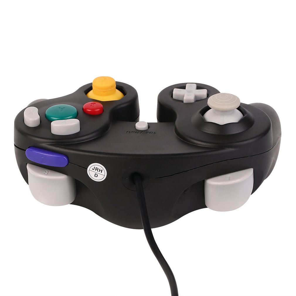 Wired Gamepad Game Controller Game Shock JoyPad Vibration for Nintendo Wii - Black