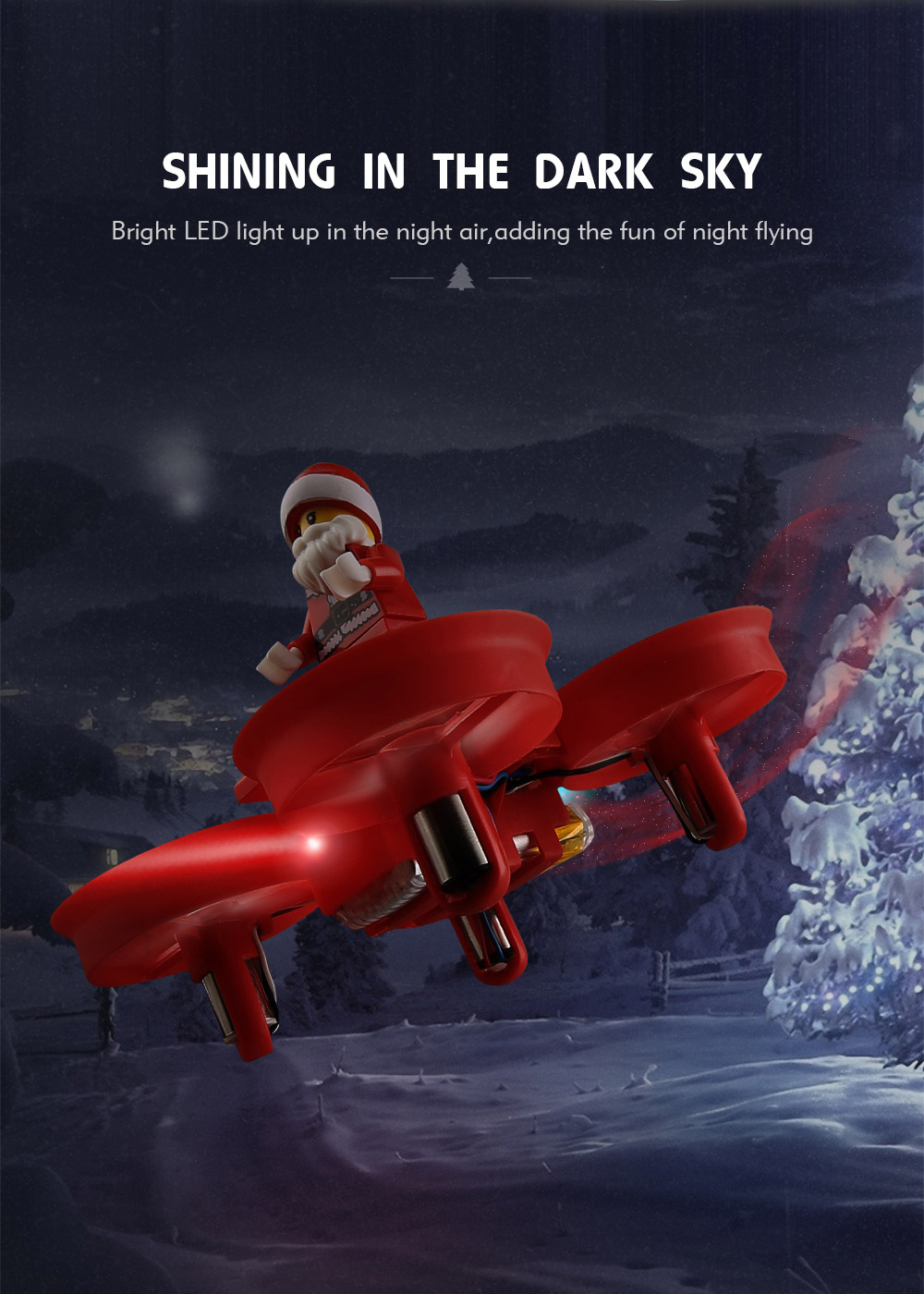 JJRC H67 Flying Santa Claus 2.4G 4CH 6-Axis Headless Mode Toy Brick RC Quadcopter RTF - Red