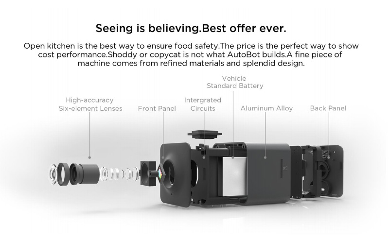 AutoBot C AIT8328P OV2710 Car DVR 1080P 30FPS Full HD Wifi Dash Cam 157 Degrees Wide Angle G-Sensor WDR Night Vision Car Video Recorder - Grey