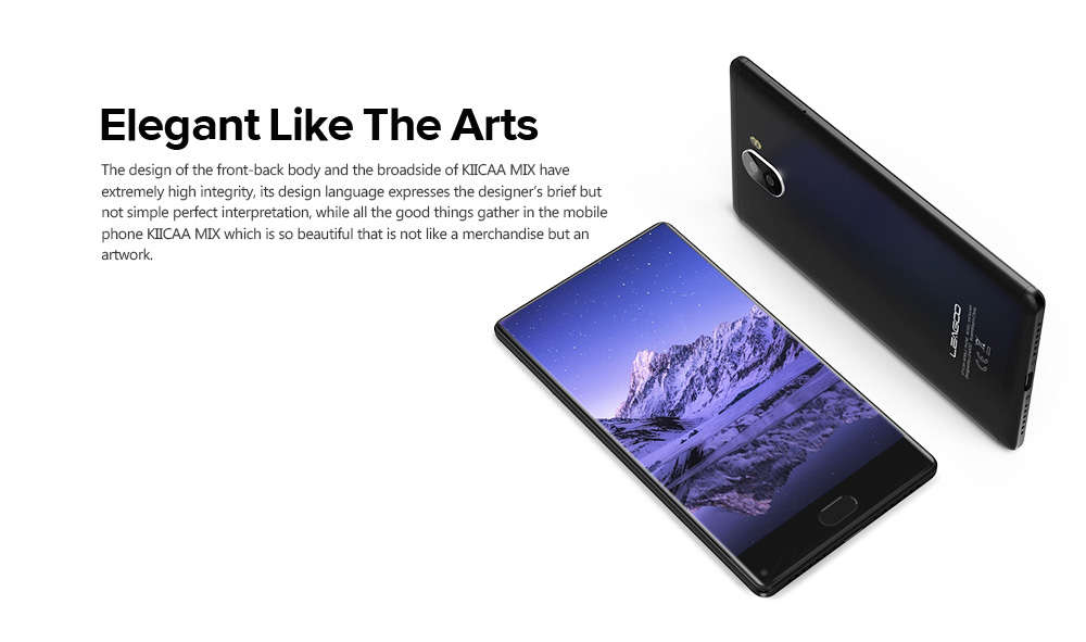 [HK Stock]Leagoo KIICAA MIX 5.5 Inch FHD Smartphone 3GB 32GB MT6750T Octa Core Dual Rear camera Android 7.0 Touch ID Type -C - Black