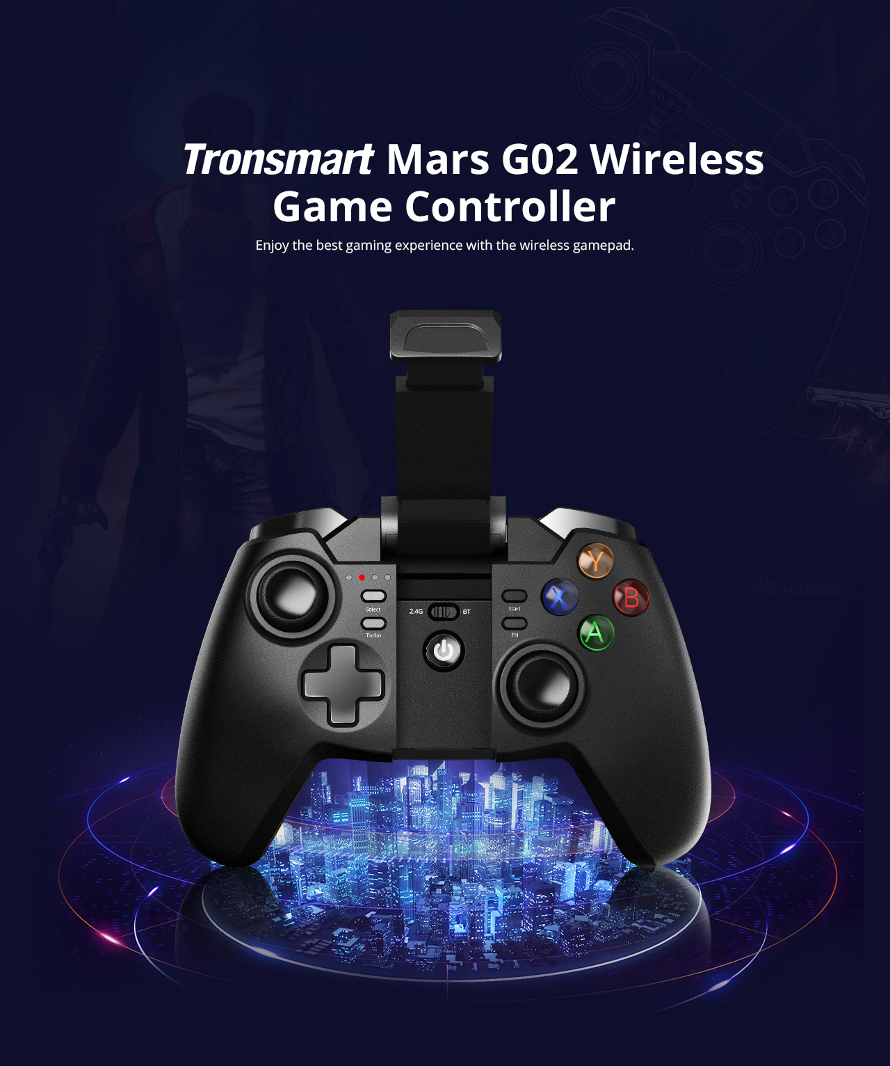 Tronsmart Mars G02 Wireless Game Controller with Bluetooth & 2.4GHz Modes for Android Windows PlayStation 3