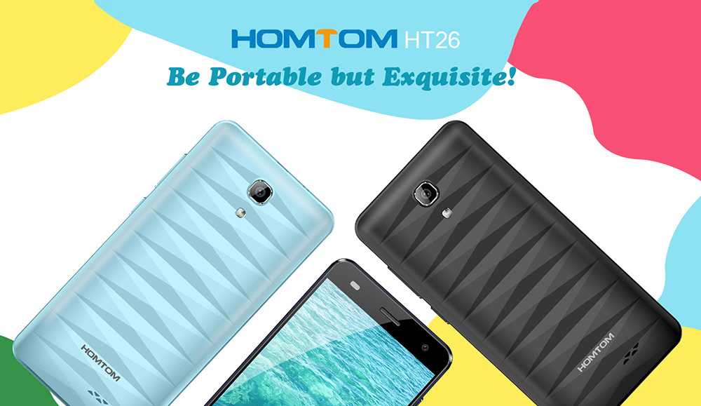 [HK Stock]HOMTOM HT26 4.5 Inch Smartphone MT6737 Quad Core 8GB ROM 5.0MP Cam Android 7.0 OTG 2300mAh - Black