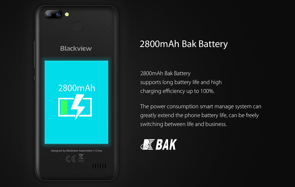 [HK Stock]Blackview A7 Pro 5.0 Inch Smartphone HD Screen Dual Rear Camera 2GB 16GB MT6737 Quad Core Android 7.0 Touch ID - Blue