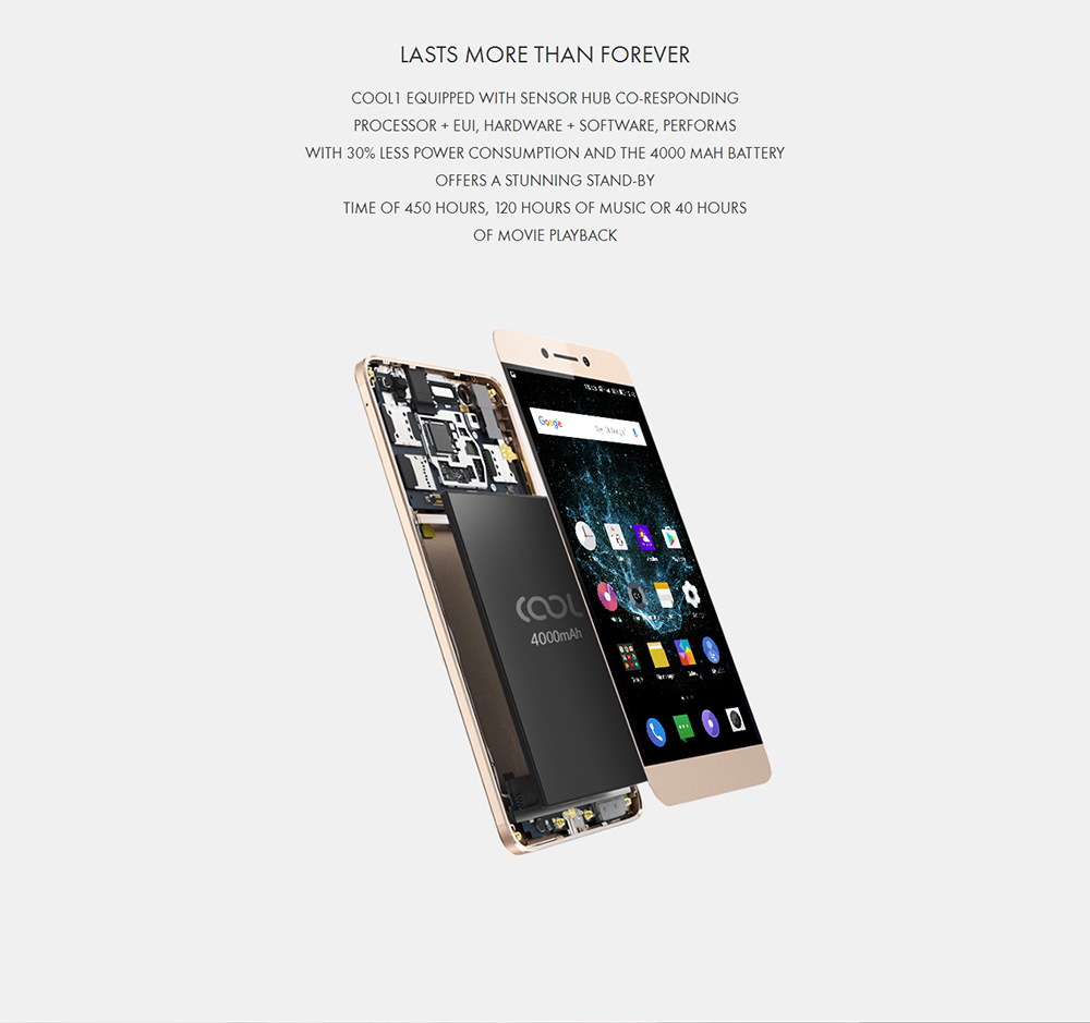 [HK Stock]Coolpad Cool 1 dual C106 5.5 Inch Smartphone Dual 13.0MP Rear Camera Snapdragon MSM8976 3GB 32GB Type-C 4060mAh  Metal Body - Silver