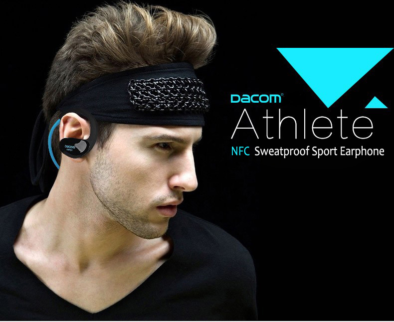 Dacom G05 Wireless Bluetooth Headphones with Mic NFC Noise Cancelling IPX4 Watr-resistant - Black + Blue