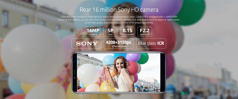 [HK Stock]Cubot X18 5.7 Inch Smartphone 18:9 HD Screen 16.0MP + 13.0MP Cam MT6737T Quad Core 3GB RAM 32GB ROM 4G LTE 3200mAh Touch ID - Blue