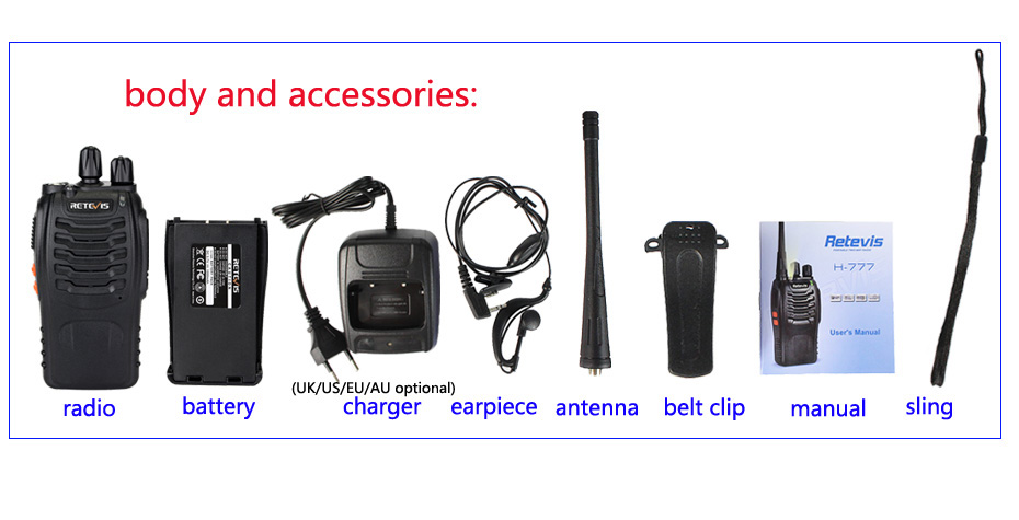 Retevis H-777 Portable Walkie Talkie 16CH UHF Hf Transceiver Two-way CB Radio Comunicador Walk Talkie -Black