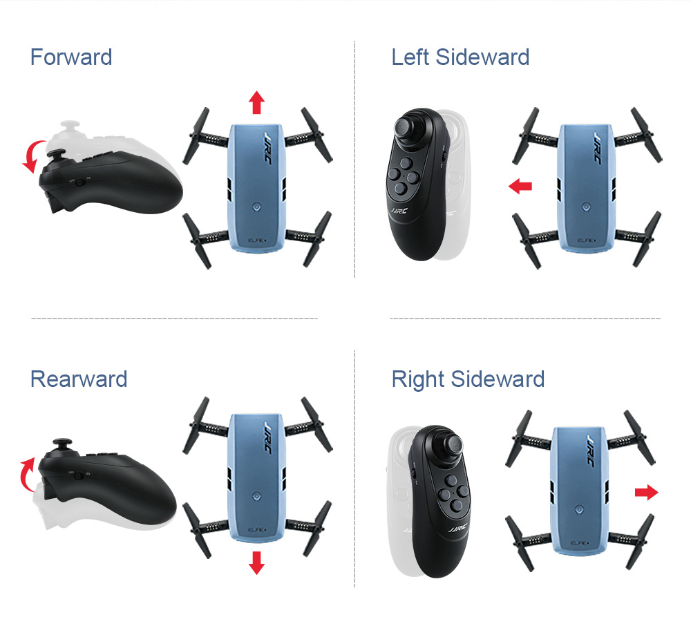 JJRC H47 ELFIE Plus 720P WIFI FPV Foldable Selfie Drone With Gravity Sensor Control Altitude Hold Mode RTF - Blue