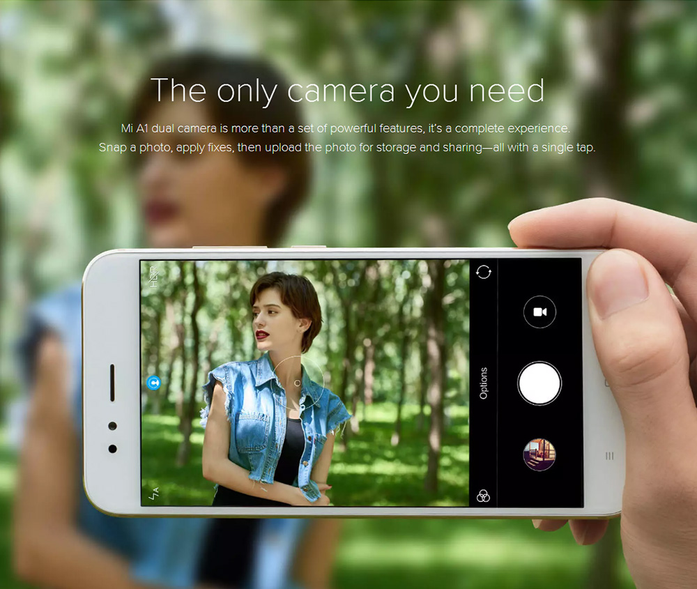 [HK Stock][Official Global Version]Xiaomi Mi A1 5.5 inch 4G LTE Smartphone Android One Dual Rear 12.0MP Cam Snapdragon 625 Octa Core 4G RAM 64GB ROM Touch ID IR Remote Control Full Metal Body - Black