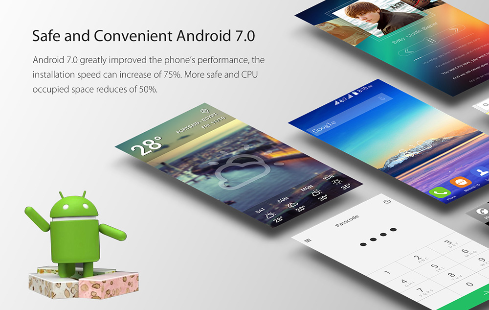 [HK Stock]Blackview A7 Pro 5.0 Inch Smartphone HD Screen Dual Rear Camera 2GB 16GB MT6737 Quad Core Android 7.0 Touch ID - Blue