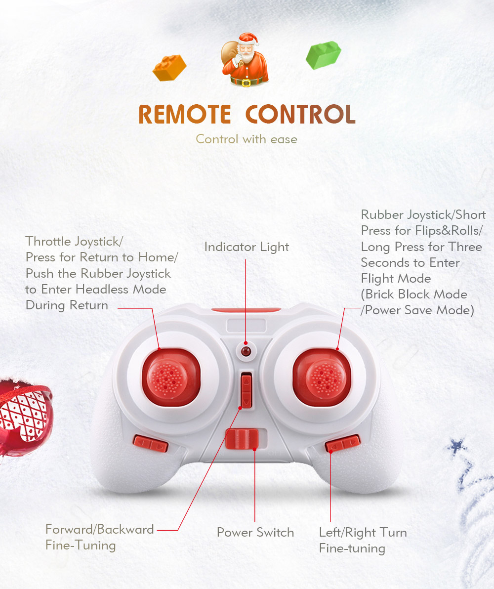 JJRC H67 Flying Santa Claus 2.4G 4CH 6-Axis Headless Mode Toy Brick RC Quadcopter RTF - Red