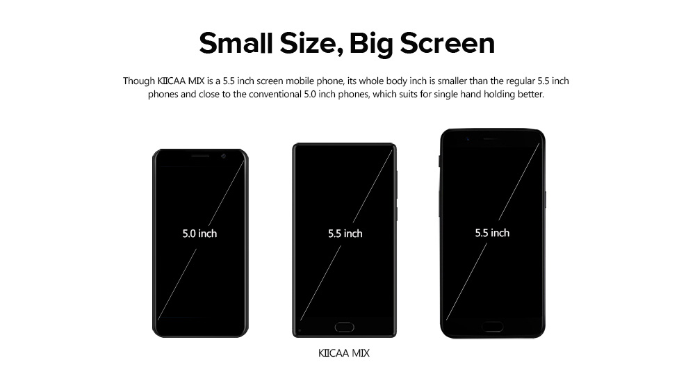 [HK Stock]Leagoo KIICAA MIX 5.5 Inch FHD Smartphone 3GB 32GB MT6750T Octa Core Dual Rear camera Android 7.0 Touch ID Type -C - Black