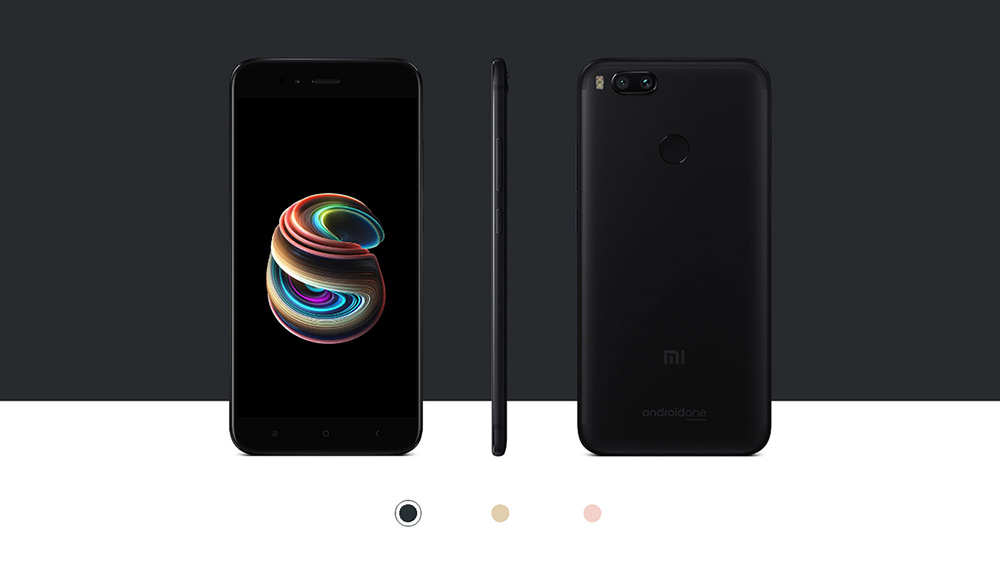 [HK Stock][Official Global Version]Xiaomi Mi A1 5.5 inch 4G LTE Smartphone Android One Dual Rear 12.0MP Cam Snapdragon 625 Octa Core 4G RAM 64GB ROM Touch ID IR Remote Control Full Metal Body - Black